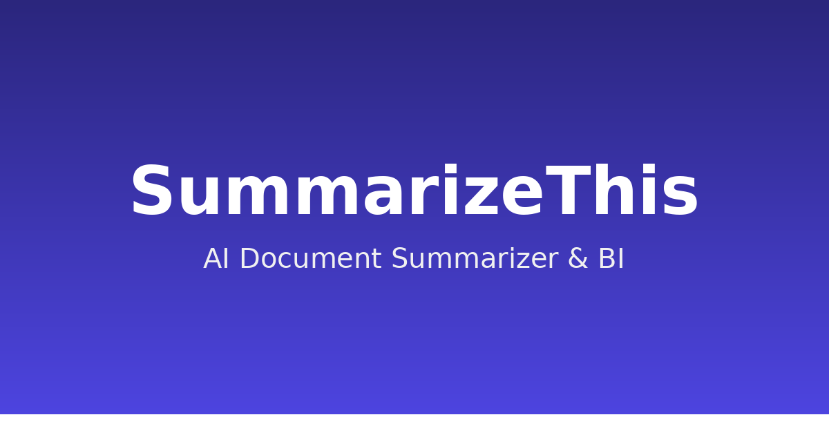 AI Business Intelligence Tools — AI Summarizer